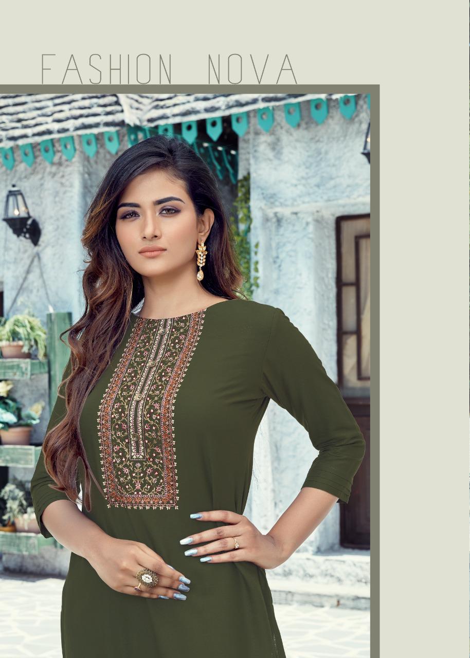 Krishriyaa Blush Ethnic Wear Viscose Rayon Designer Latest Kurti Collection